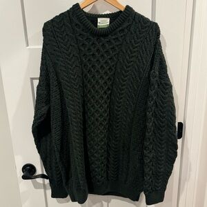 NWOT Shannon Woolen Mills Sweater XL Merino Wool Green Ireland Fisherman